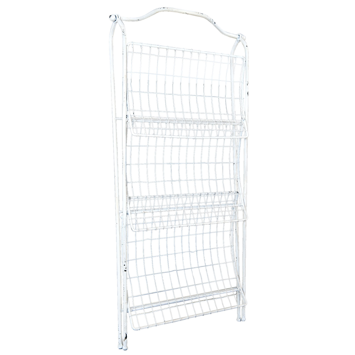 Raft fier forjat alb vintage 3 polite 42x36x95 cm — imaginea 4