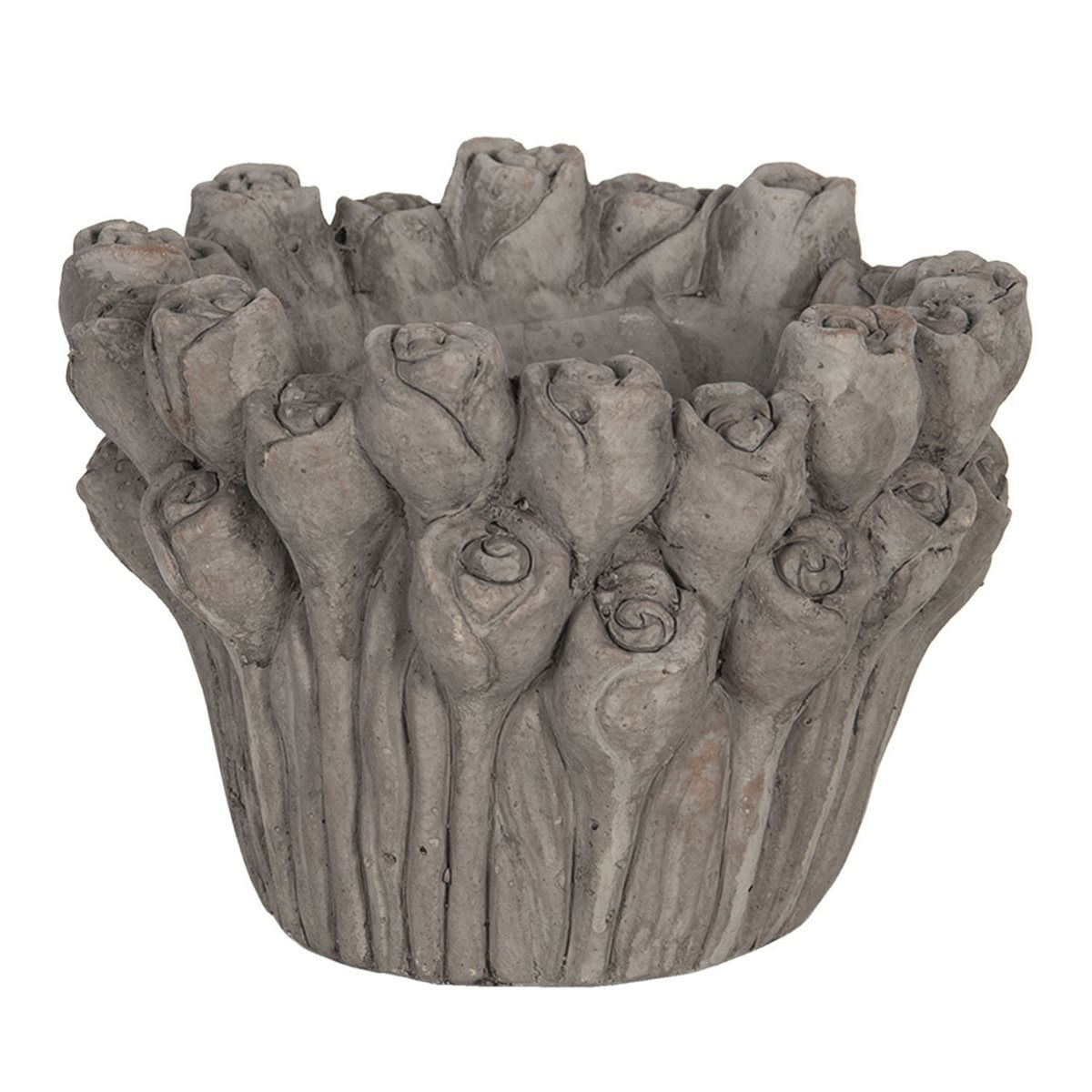 Ghiveci din ceramica gri Roses 16 cm x 13 h
