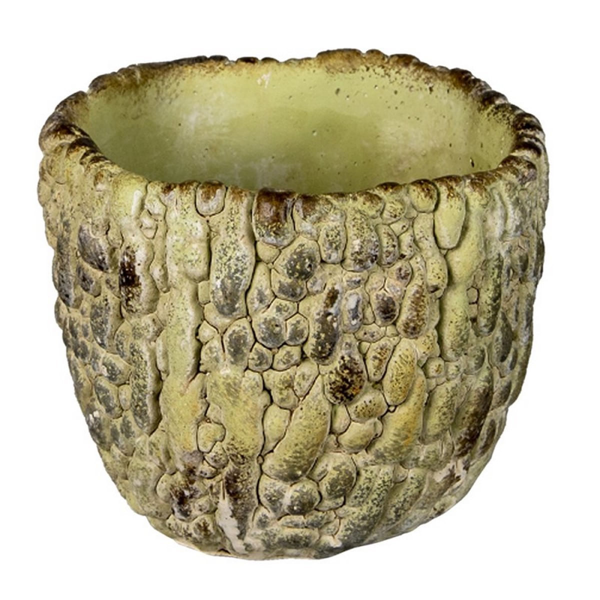 Ghiveci de flori ceramica verde 13x11 cm — imaginea 2