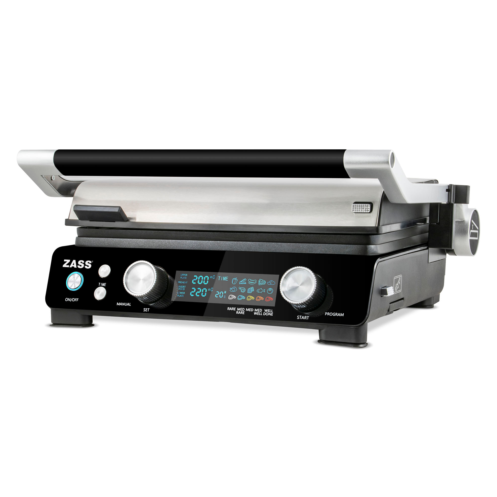 Grill digital mutifunctional Zass ZDG 10, negru