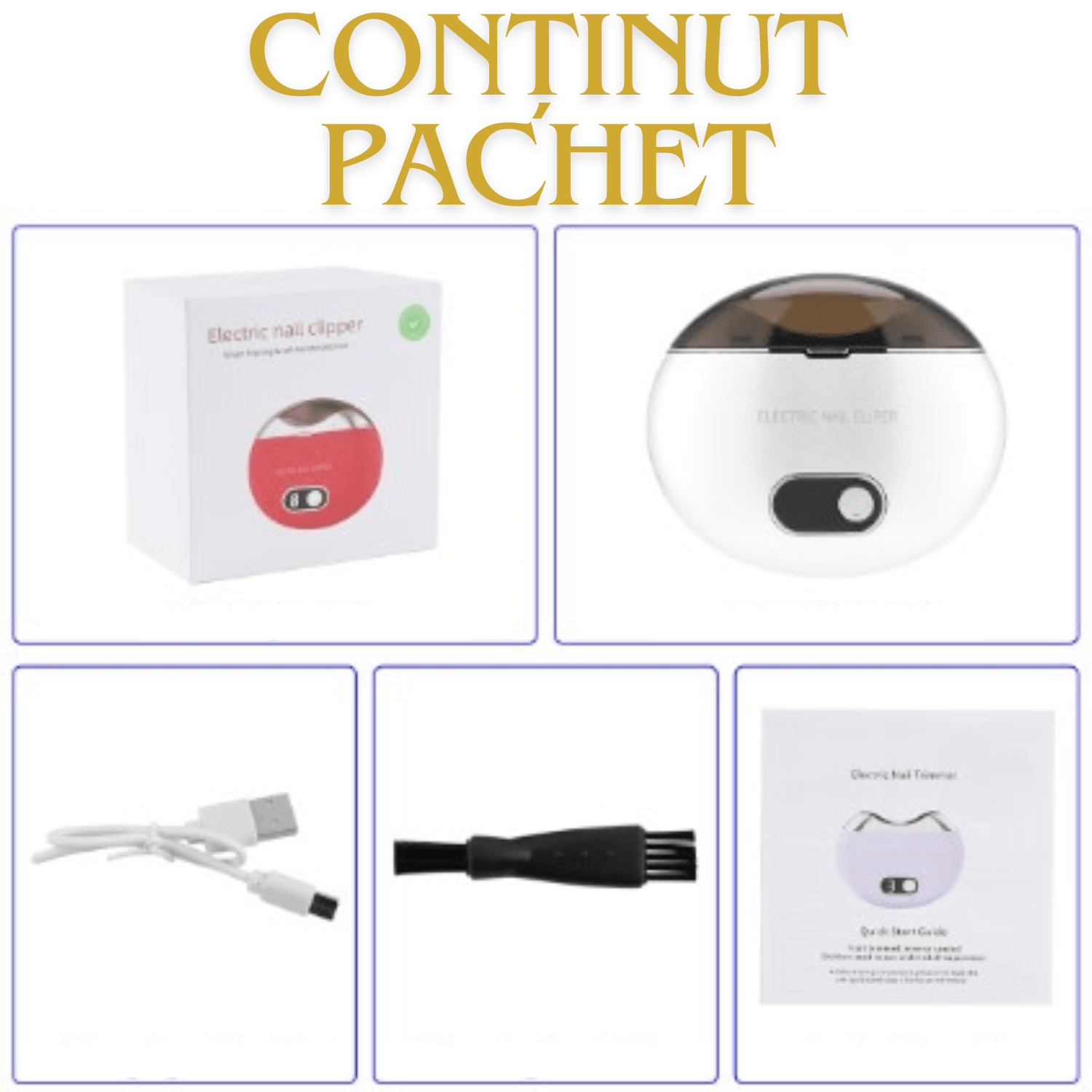 Unghiera electrica profesionala, Adsinio, Sterilizare cu raze UV, Portabila, USB-C, 3 trepte de viteza, Alb - imagine 2