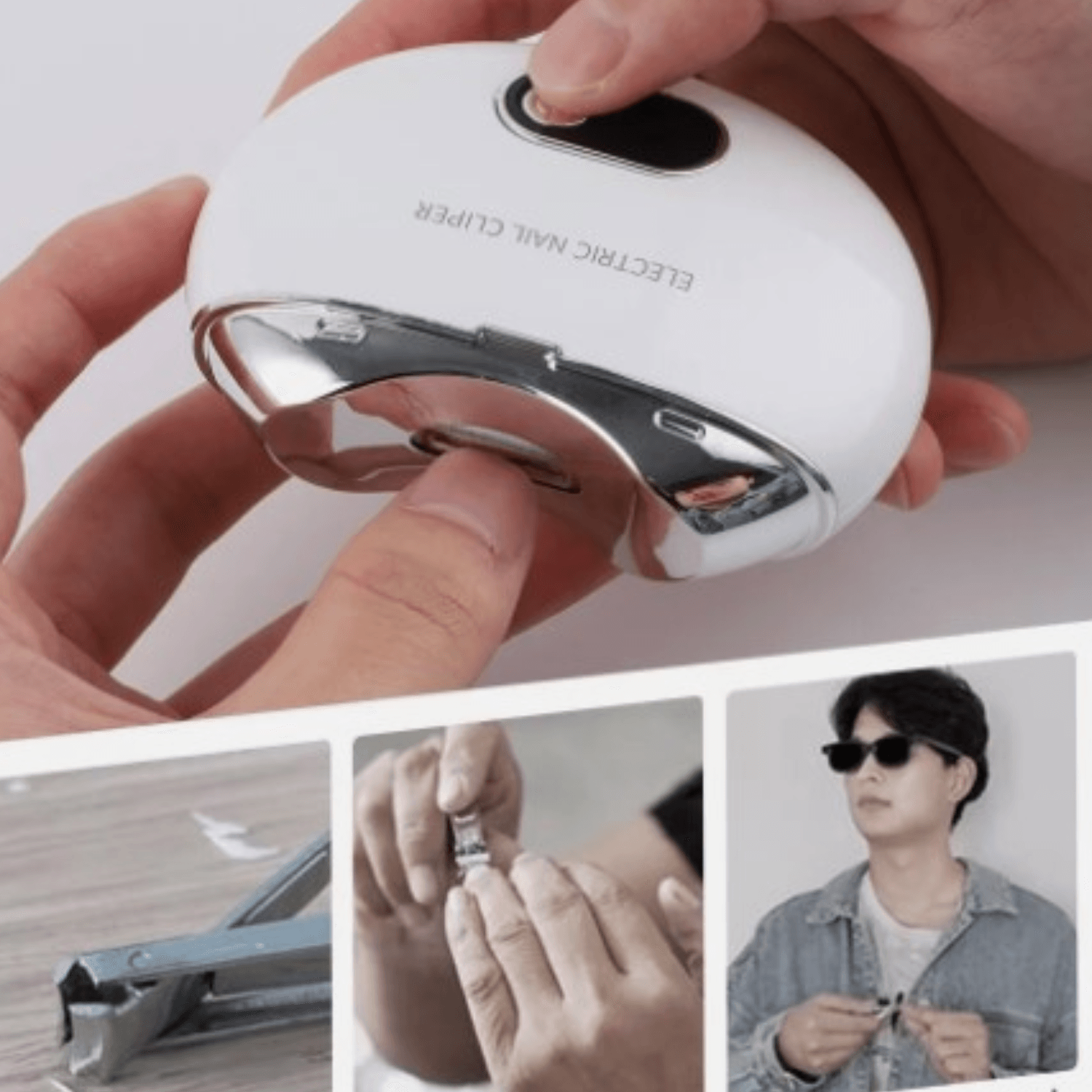 Unghiera electrica profesionala, Adsinio, Sterilizare cu raze UV, Portabila, USB-C, 3 trepte de viteza, Alb - imagine 5