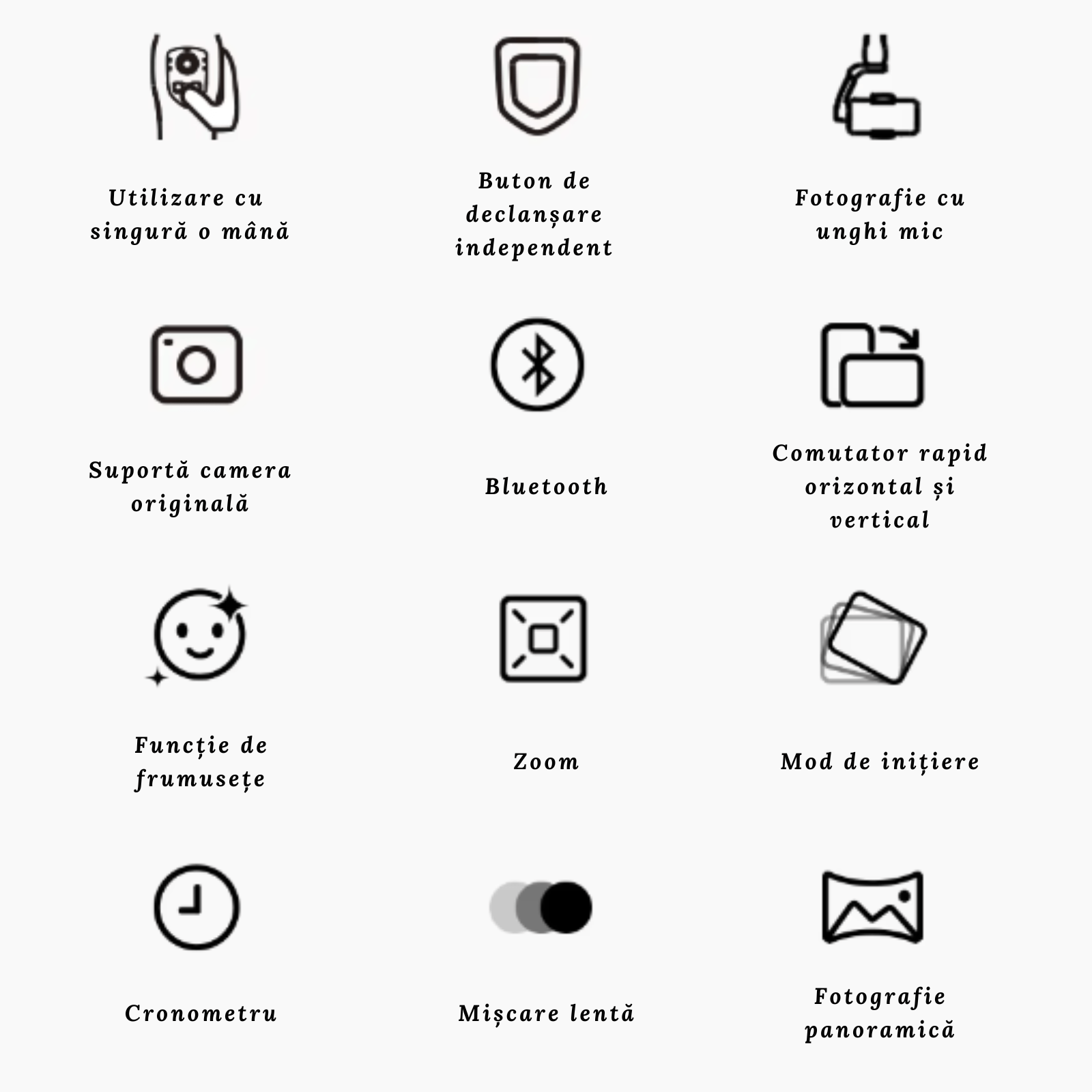 Stabilizator Imagine Profesional, Adsinio, Gimbal cu 3 Axe, 360°, Control prin Gesturi, Auto Face Tracking, - imagine 4