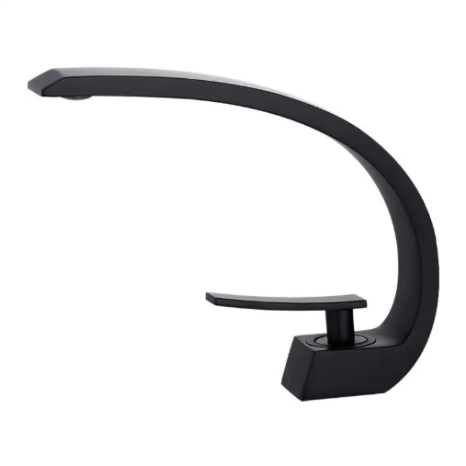 Baterie lavoar, Adsinio, Corp de cupru, Cartus ceramic, Finisaj negru, Forma curbata, Aerator de apa, Negru — imaginea 3