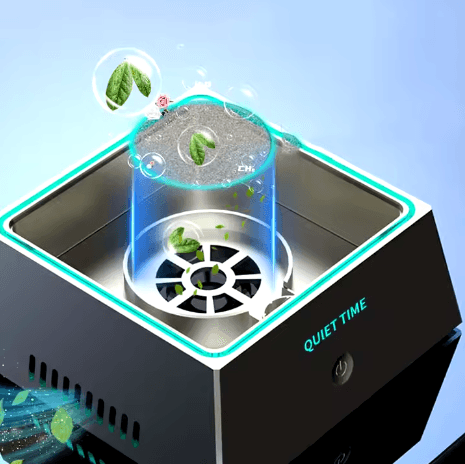 Scrumiera electrica moderna cu aspirare, Adsinio, 2 nivele de absorbtie, Purificator de aer incorporat, Lumina LED,Negru - 1 | YEO