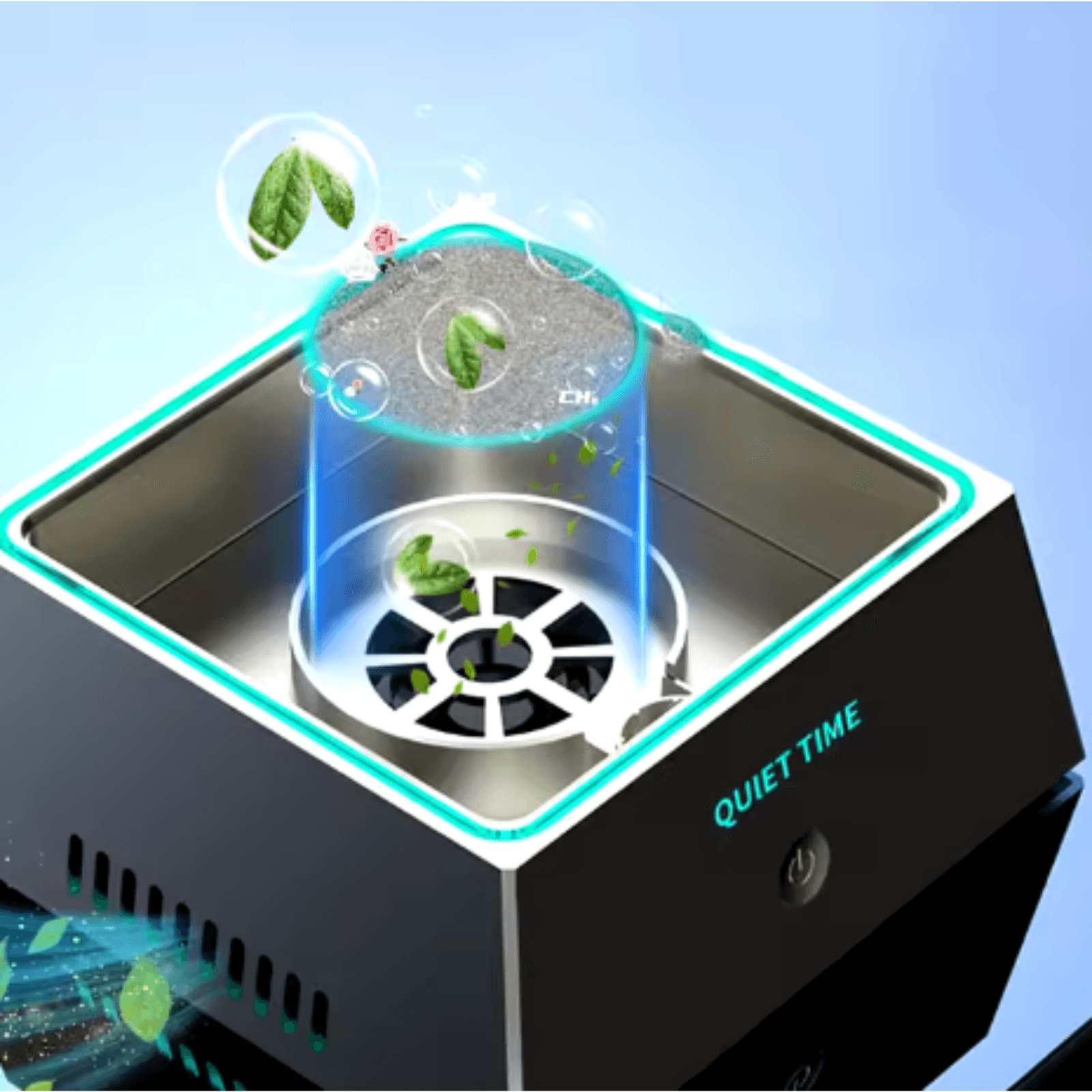 Scrumiera electrica moderna cu aspirare, Adsinio, 2 nivele de absorbtie, Purificator de aer incorporat, Lumina LED,Negru - imagine 7