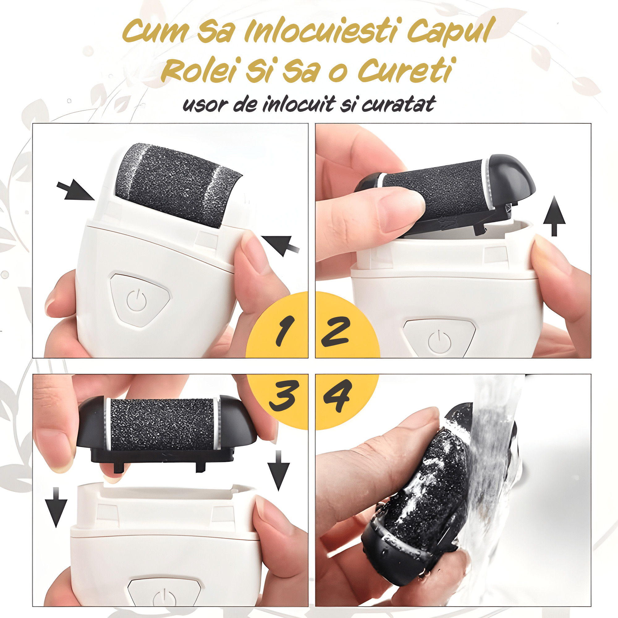 Set accesorii pentru Pila electrica pentru talpi si calcaie IMA Trend, 3 role, Indepartare piele moarta - 2 | YEO