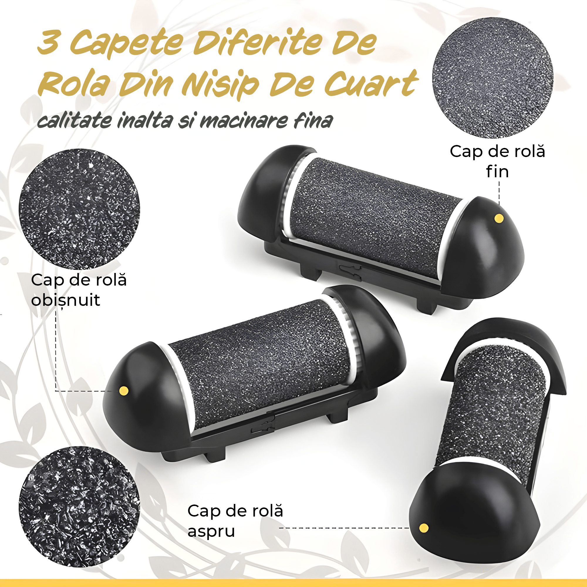 Set accesorii pentru Pila electrica pentru talpi si calcaie IMA Trend, 3 role, Indepartare piele moarta - 4 | YEO