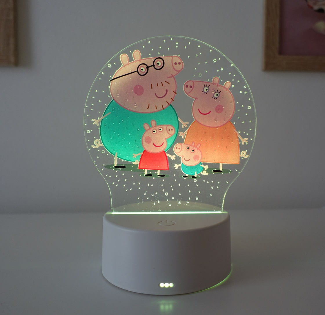 Lampa de veghe LED, Peppa Pig Family, 7 Culori, Lumina Ambientala, Alimentare USB sau 3 baterii AA - imagine 6