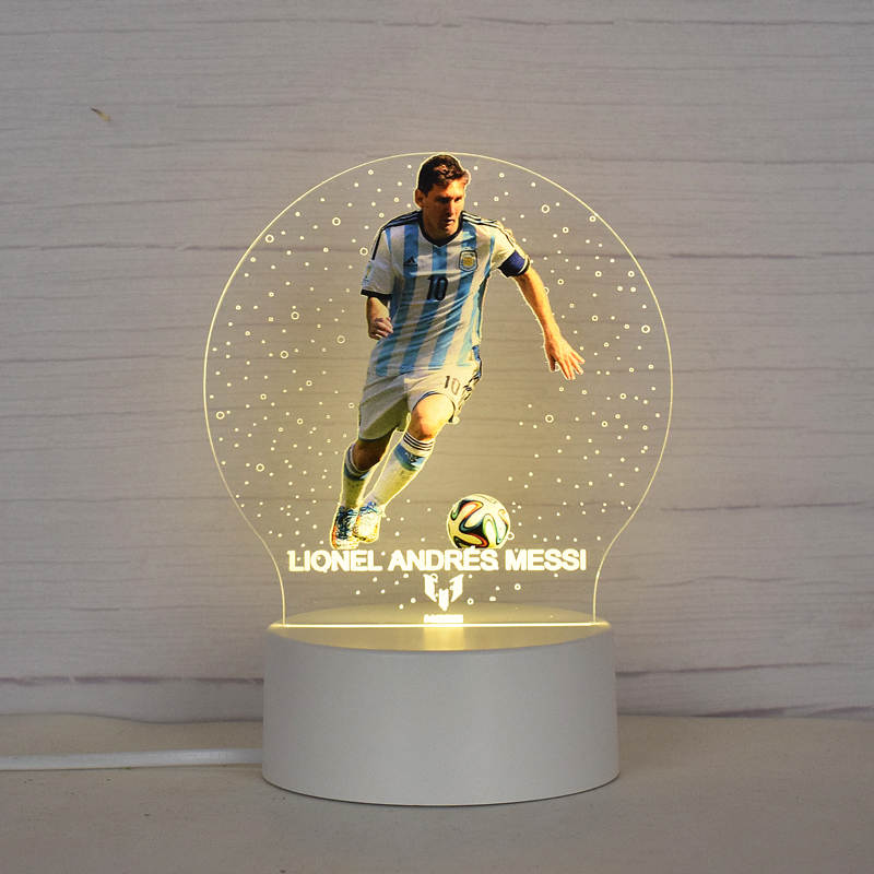 Lampa de veghe LED, Lionel Messi, 16 Culori, cu telecomanda, Lumina Ambientala, Alimentare USB sau 3 baterii AA