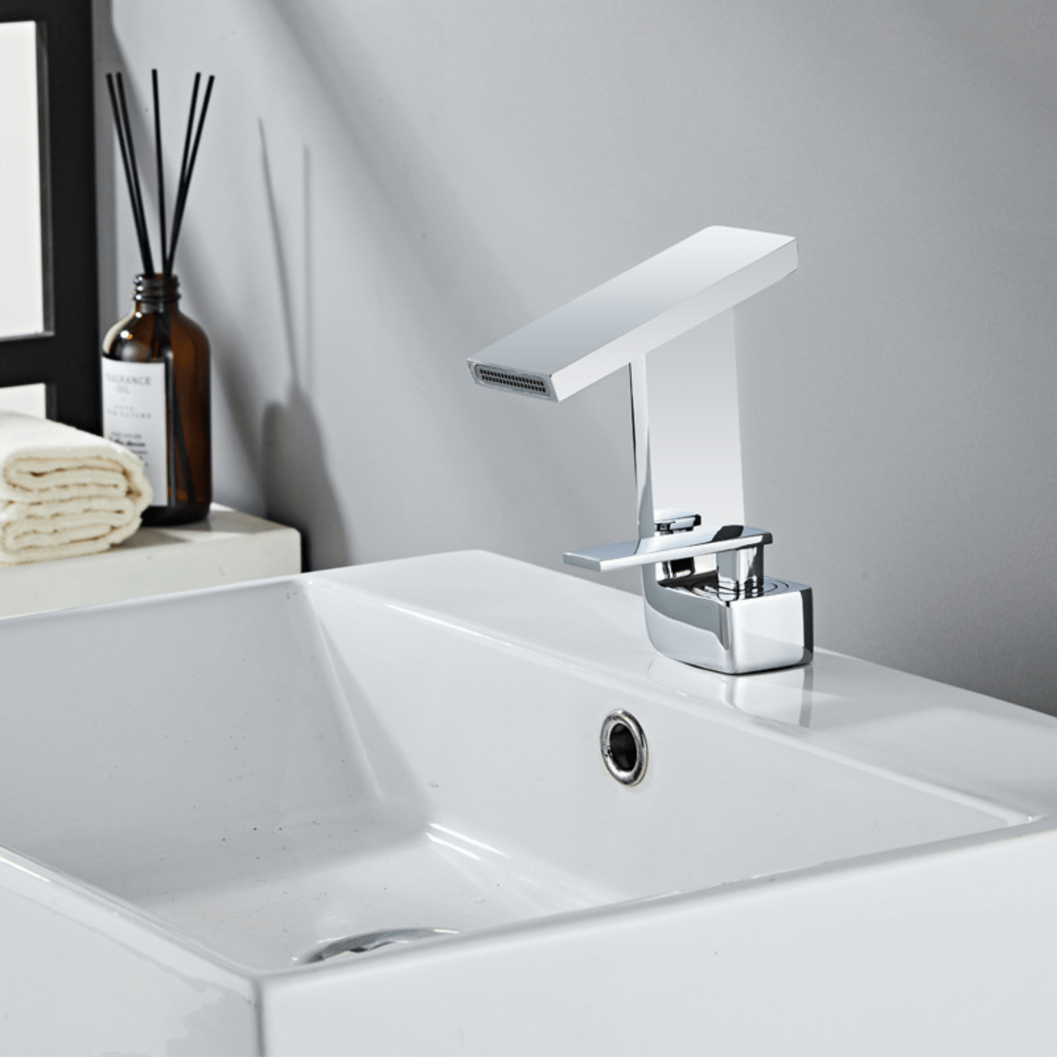 Baterie chiuveta baie, Adsinio, Iesire in cascada, pipa fixa, scurta, monocomanda, Argintiu — imaginea 5