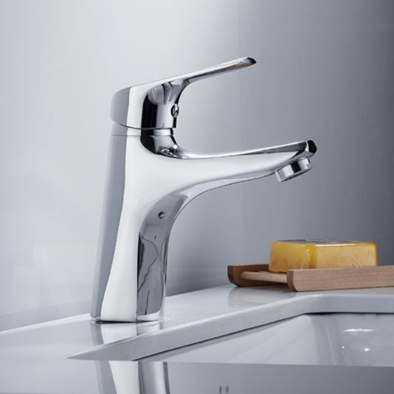 Baterie de baie, Adsinio, Corp din Cupru brut, Anticoroziv, Monocomanda, Pipa scurta, Cartus ceramic, Argintiu — imaginea 5