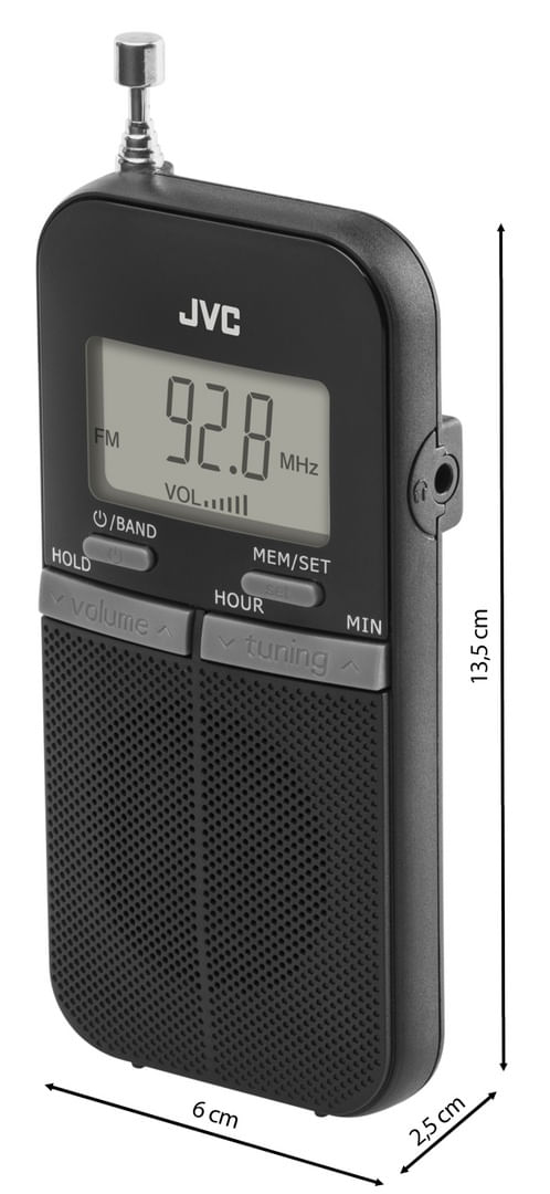 Radio de buzunar portabil JVC RA-E411B, Afisaj LCD, Tuner digital FM/AM, Negru - 4 | YEO