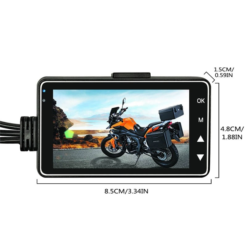 Camera Video Motocicleta Dubla Techstar® MT18 3MP HD 720P 50fps Display 3Inch