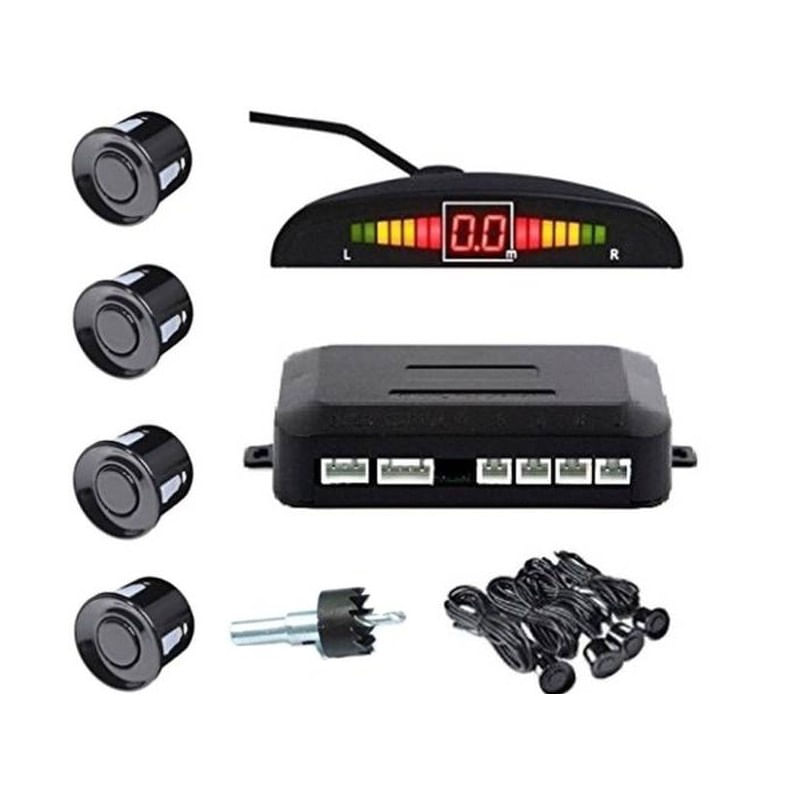 Set Senzori parcare auto detector parktronic display radar monitor 4 senzori NEGRU - imagine 9
