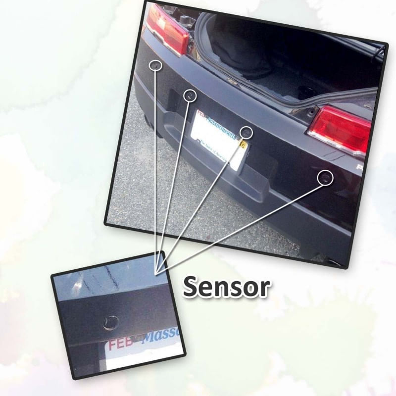 Set Senzori parcare auto detector parktronic display radar monitor 4 senzori NEGRU