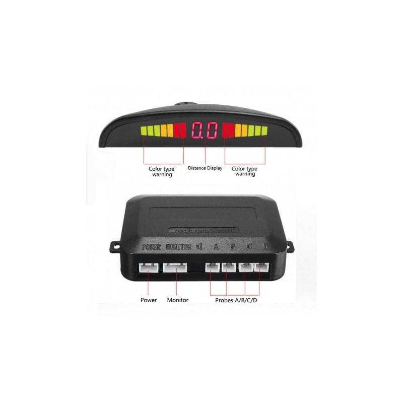 Set Senzori parcare auto detector parktronic display radar monitor 4 senzori ALB - 2 | YEO
