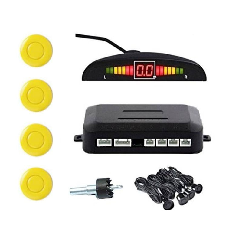Set Senzori Parcare Auto Detector Parktronic Display Radar Monitor 4 Senzori Galben - imagine 7