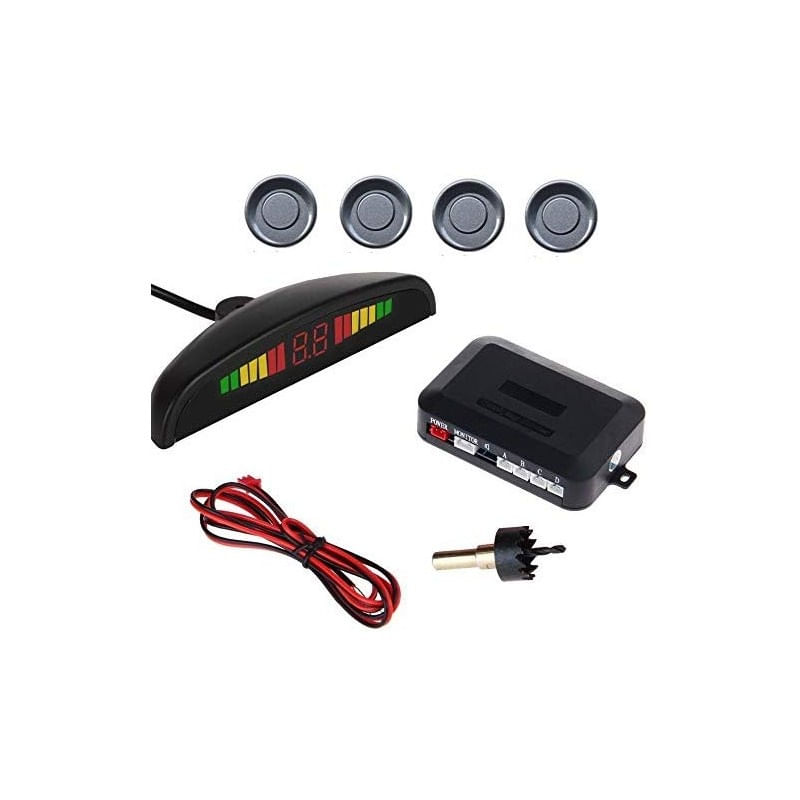 Set Senzori Parcare Auto Detector Parktronic Display Radar Monitor 4 Senzori Gri Deschis - 3 | YEO