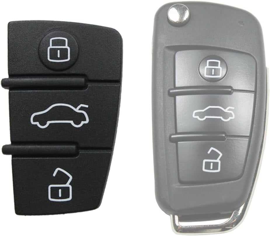 Set Butoane Cauciuc Techstar pentru Cheie Audi A3, A4, A5, A6, A8, Q5, Q7 - cu 3 Butoane - 2 | YEO