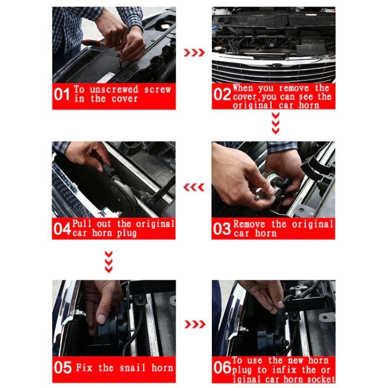 Set Claxon Auto Techstar®, Universal, Putere115 db, Releu Inclus, Mangal si Teflon