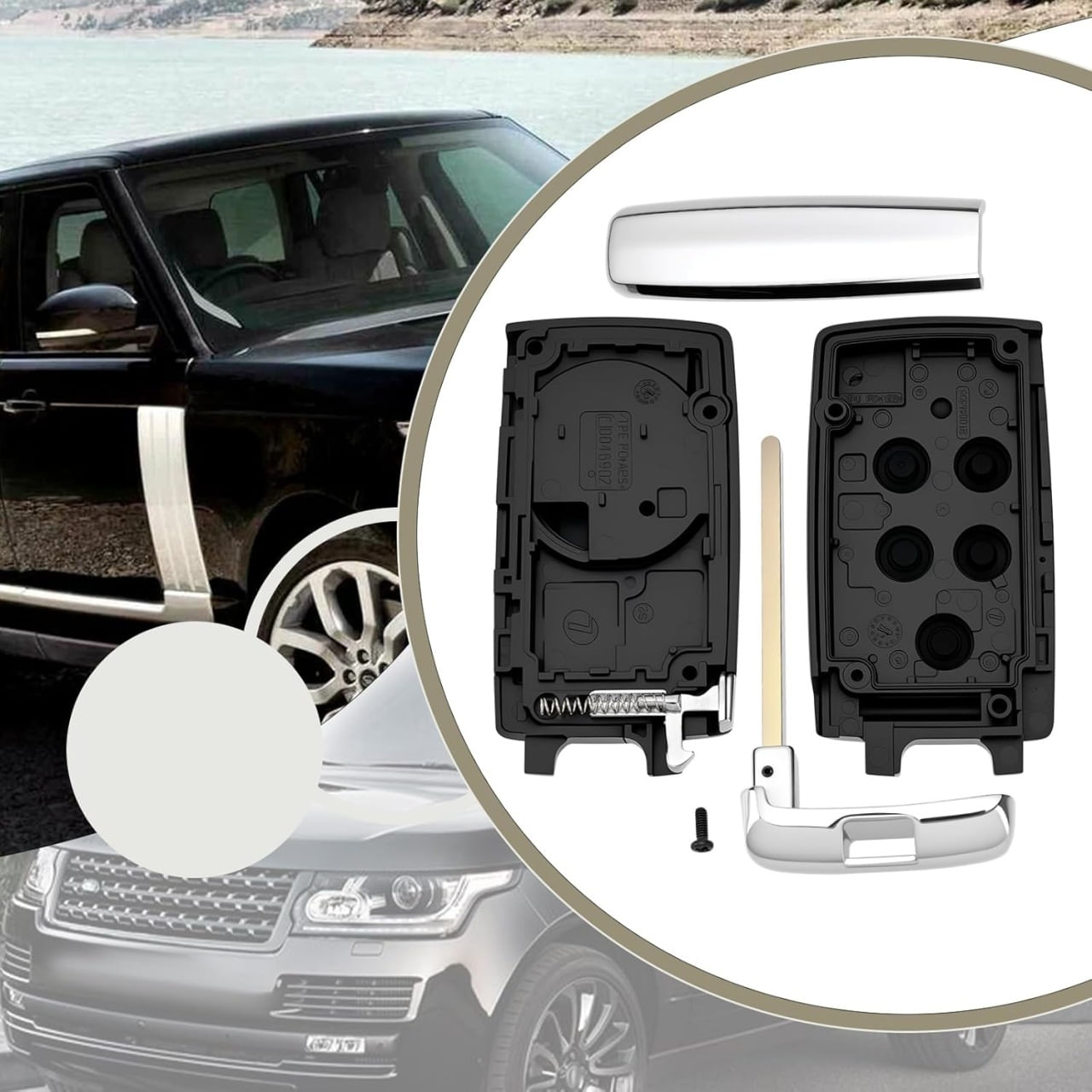 Carcasa Cheie Auto Techstar pentru Land Rover Range Rover Evoque, Sport, Discovery 3, Freelander 2 - 3 Butoane - imagine 6