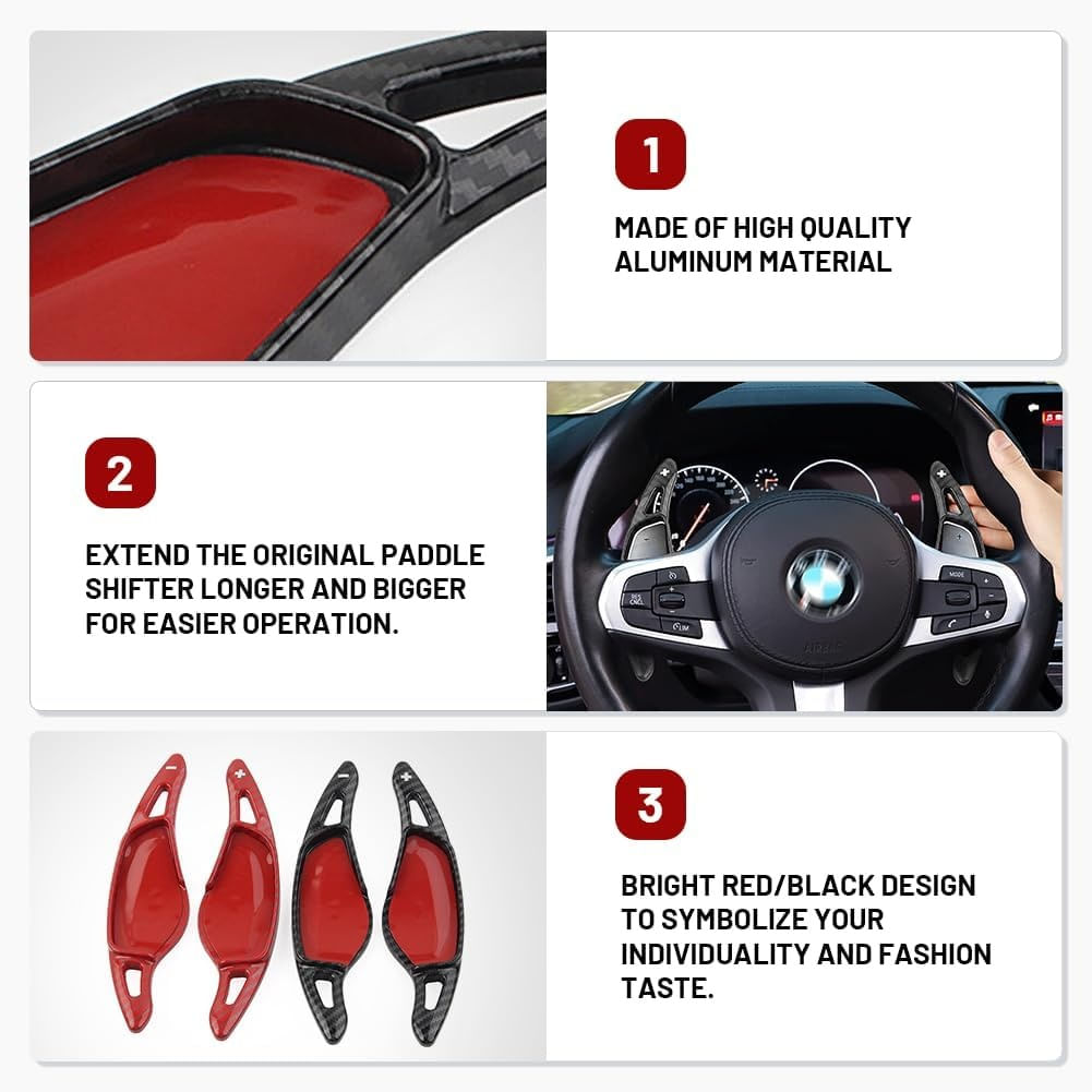 Set Extensii Padele Volan Schimbator Viteze, Compatibile cu BMW 3 Seria G20, 5 Seria G30, 6 Seria G32, 7 Seria G11 - 1 | YEO
