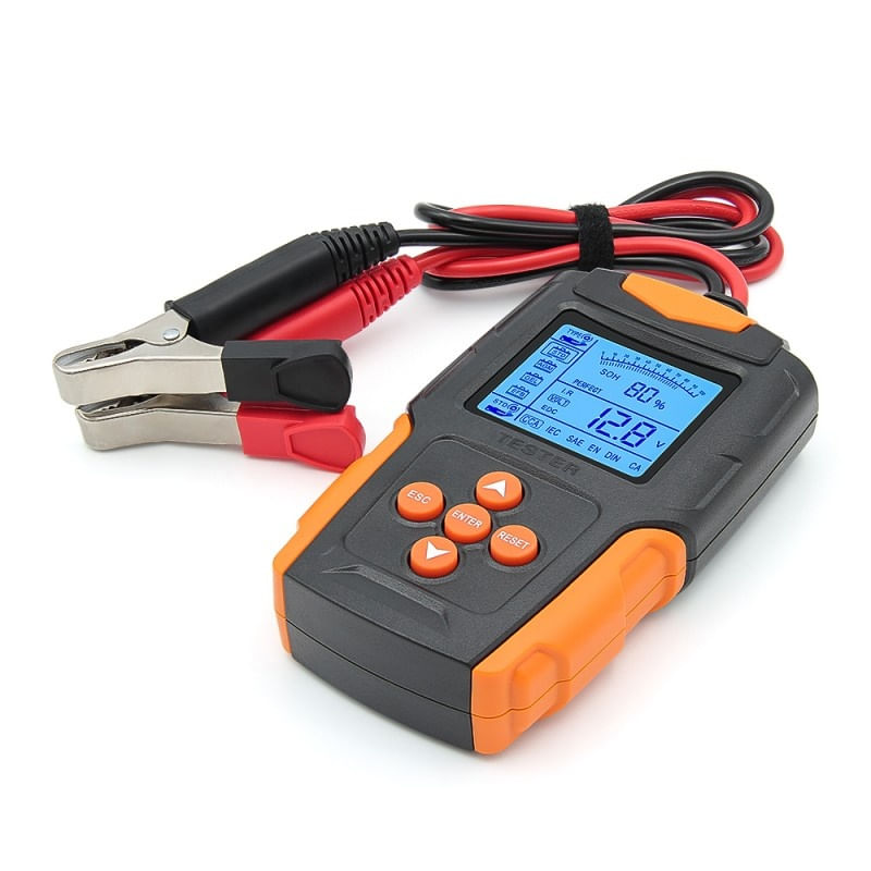 Tester de baterie auto Techstar® FBT-200, 12V/24V, 100-2000 CCA, 3Ah - 200Ah, analizor digital baterie pentru masini - 1 | YEO