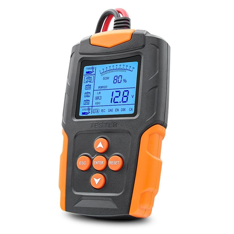 Tester de baterie auto Techstar® FBT-200, 12V/24V, 100-2000 CCA, 3Ah - 200Ah, analizor digital baterie pentru masini - imagine 8