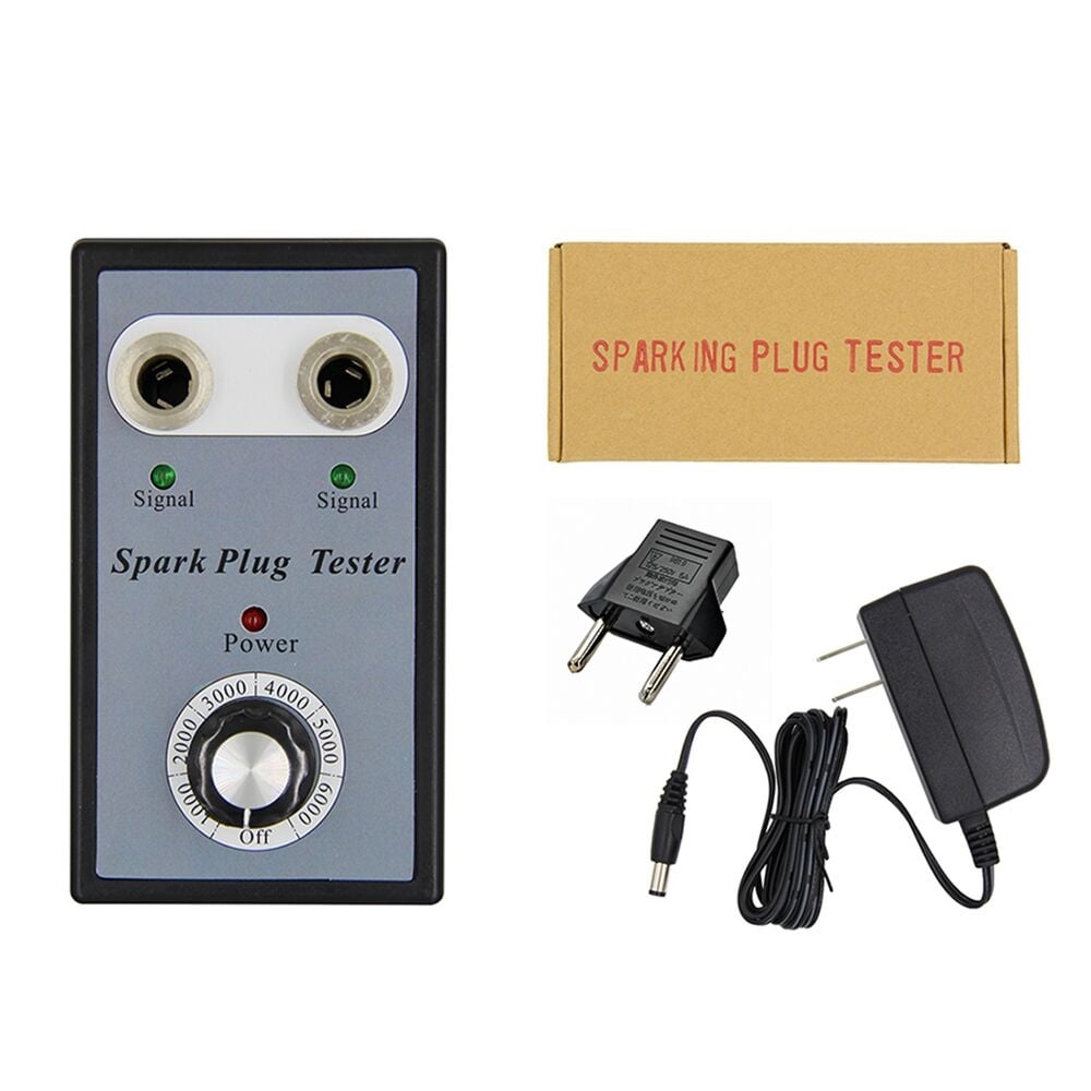 Tester Bujii Auto cu Doua Sloturi Techstar®, Adaptor EU Inclus, Frecventa Reglabila 1000-6000 RPM