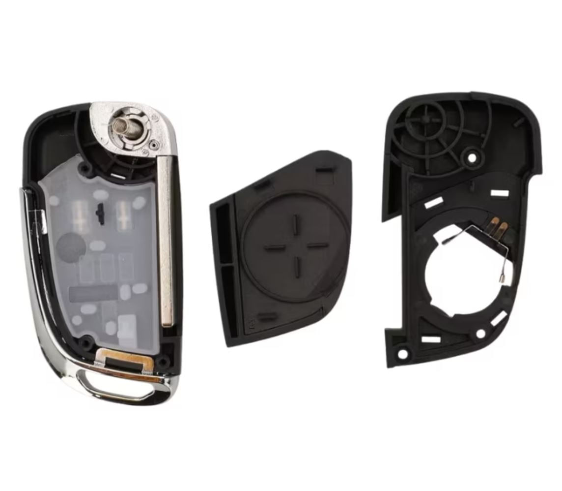 Carcasa Cheie Auto tip Briceag Techstar pentru Opel, Vauxhall, Chevrolet – 2 Butoane, Elemente Cromate