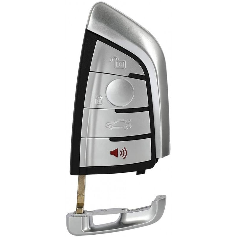 Carcasa Cheie Auto Techstar® BMW, Seria 1,2,3,4,5,6,7, X, 4 Butoane, Cu Lama, Argintiu - imagine 4