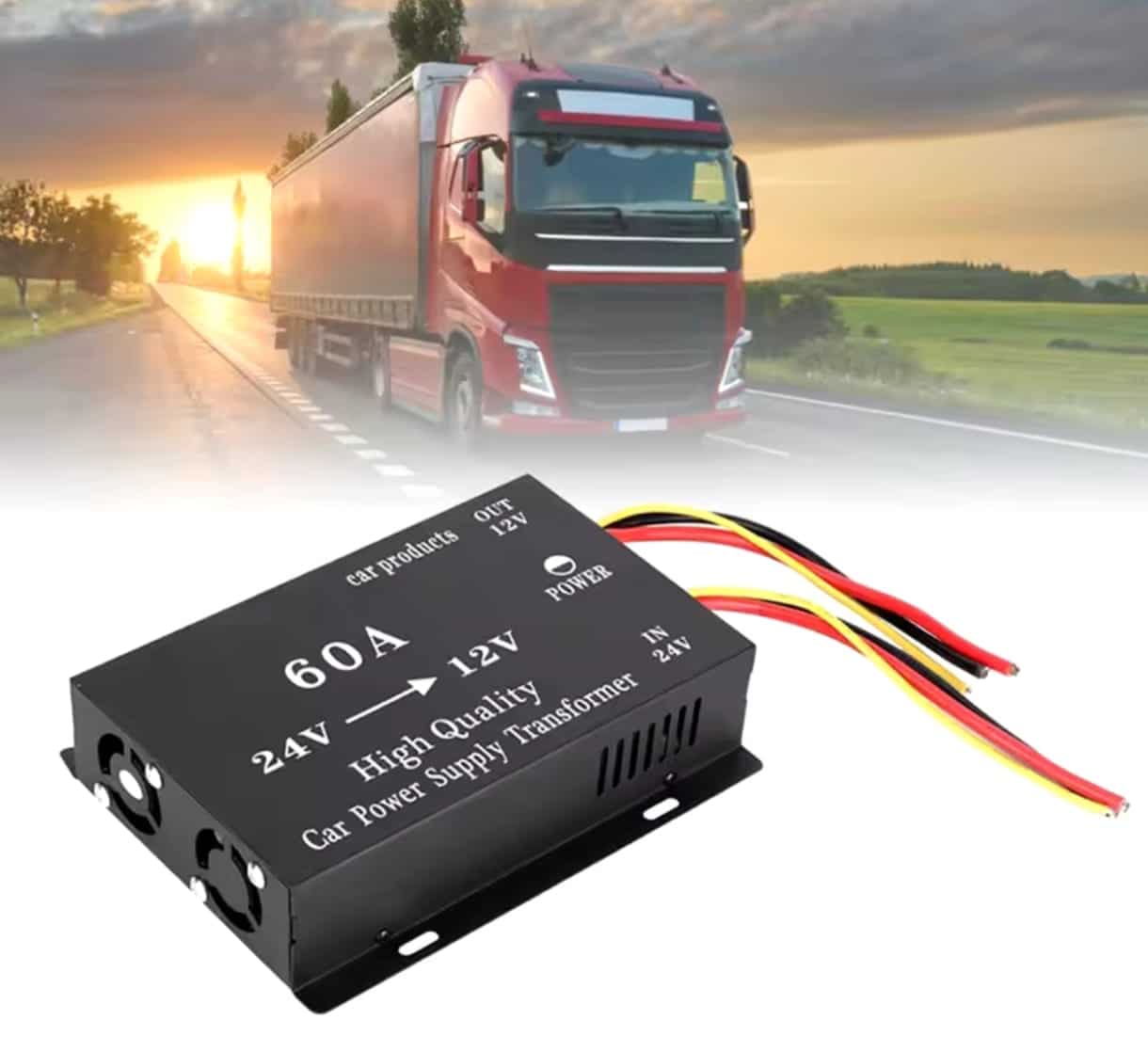 Convertor Coborator de Tensiune 24V - 12V, 60A, 600W – Ideal pentru Rulote, Camioane si Alte Vehicule
