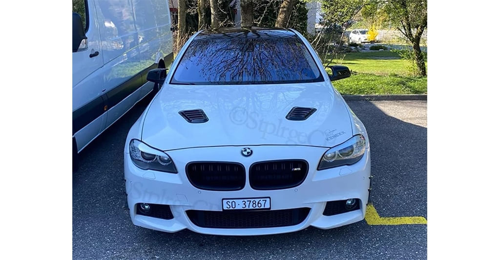 Capace oglinzi AutoREY® BMW M Style Seria 5,6,7 E60 E61 F10 F11 E63 E64 F06 F12 F13 F01 F02, Negru Lucios, Batman Style - imagine 4