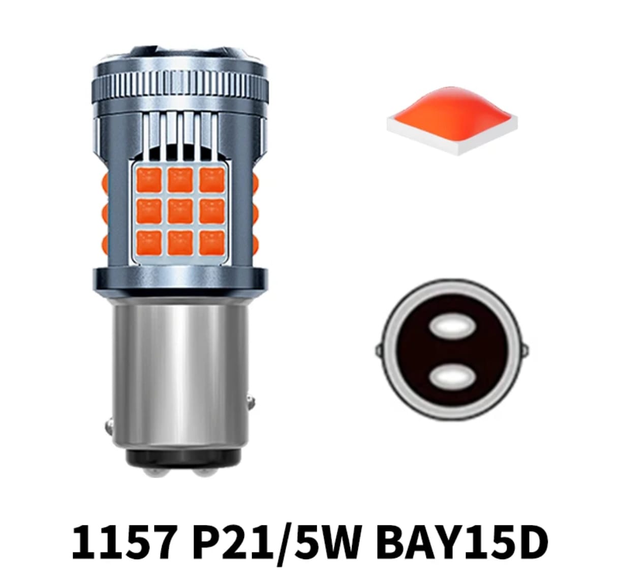 Bec LED Pozitie si Frana P21/5W BAY15D, 30W Culoare Rosu 1157 cu 2 Filamente/Faze, cu Ventilator, Canbus pentru Stop 12V - imagine 5