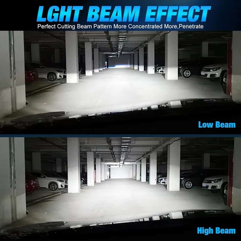 Set 2 Becuri H7 LED cu Lupa, SUPER CSP, Putere 150W si 27.000 Lumeni, CANBUS Cu cipuri CSP 7035, 6000K Alb Rece - imagine 2