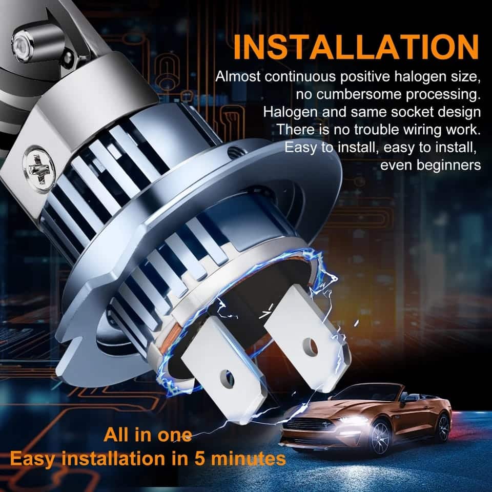 Set 2 Becuri H7 LED cu Lupa, SUPER CSP, Putere 150W si 27.000 Lumeni, CANBUS Cu cipuri CSP 7035, 6000K Alb Rece - imagine 12