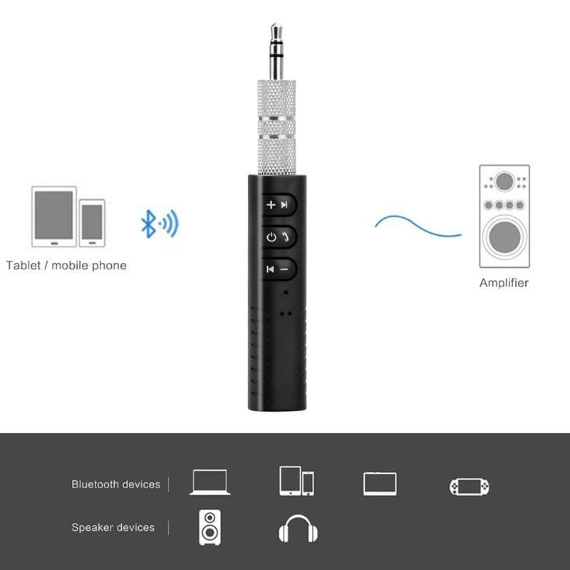 Receptor Techstar® Bluetooth Audio Jack 3.5mm Wireless Auto Clip On BT2