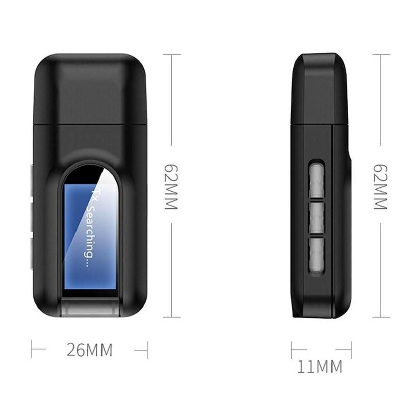 Receptor si Transmitator 2 In 1 Techstar® T16, Bluetooth 5.0, Ecran LCD, AUX, Alimentare USB, Compatibil Sisteme Audio - 3 | YEO