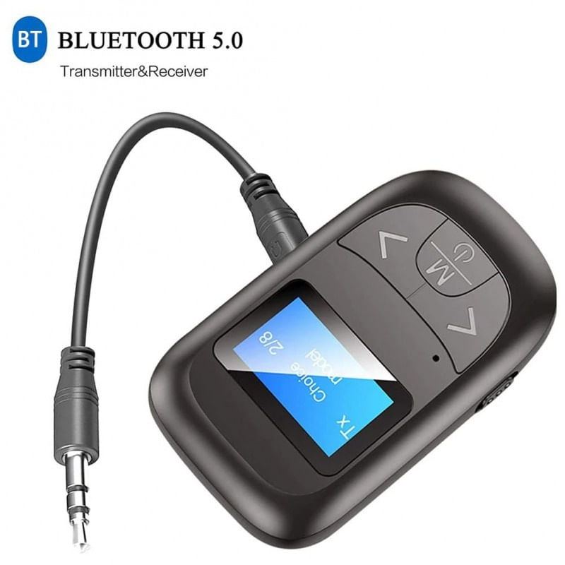 Receptor Transmitator Bluetooth Techstar® T14, Bluetooth 5.0, Microfon Incorporat, Ecran LCD, AUX, Acumulator - 1 | YEO