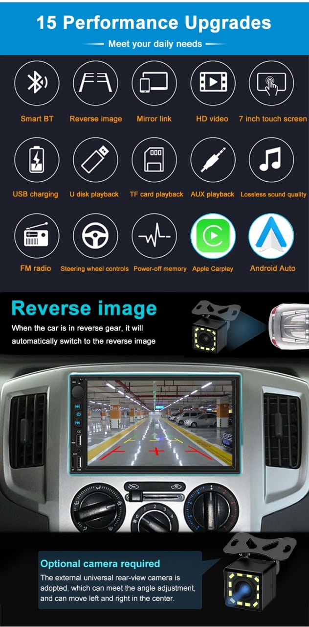 Navigatie Auto GPS Multimedia Techstar® 6800, Display 7", cu Apple CarPlay, Mirror Link, Android Auto, Bluetooth