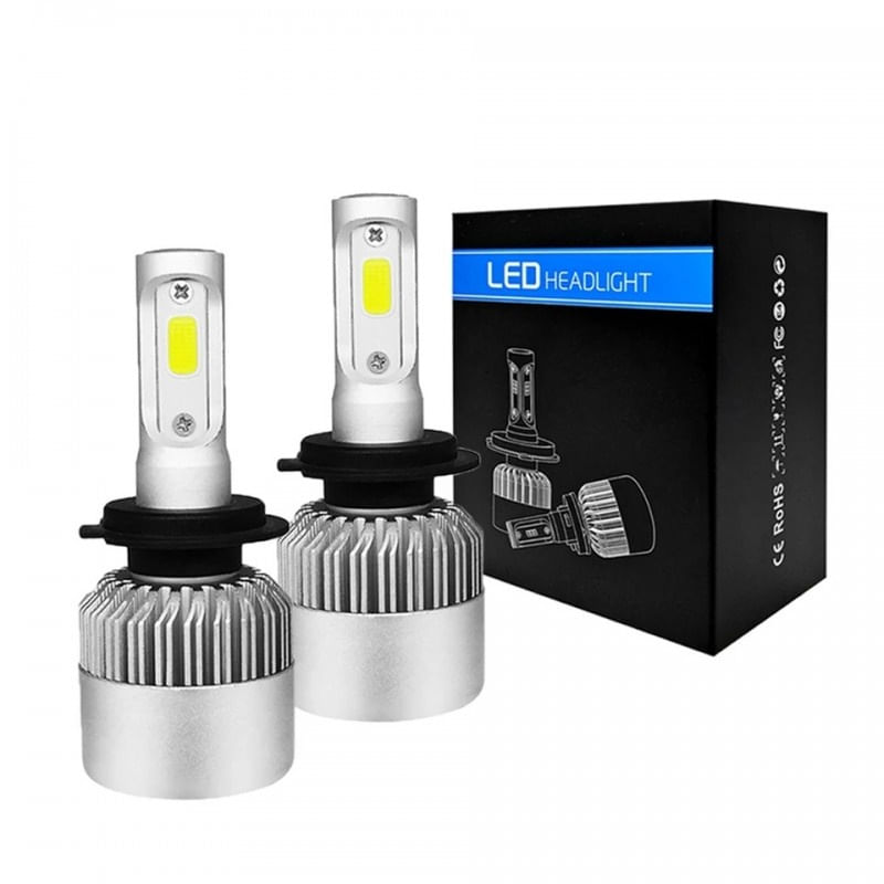 Set 2 LED-uri Auto Techstar® S2, H7, 36w, 4000 Lumeni, 6500K, AUTO, 12-24 Volti, COB, Canbus - 1 | YEO
