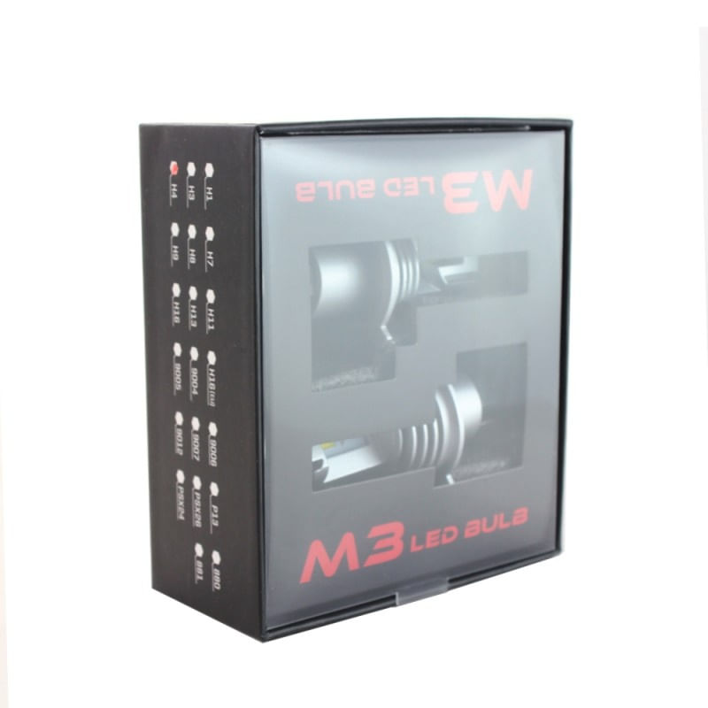 Set 2 LED-uri Auto Techstar® M3, H7, 40w, 8000 Lumeni, 6500K, AUTO, 12-24 Volti, ZES, Canbus, Miez Cupru, Radiator
