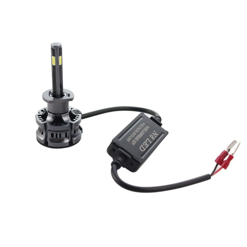 Set 2 LED-Uri Auto Techstar® N8, H1, 50W, 5500 Lumeni, 6000K, AUTO, 12-24 Volti, COB, Canbus, Radiator Aluminiu - 3 | YEO