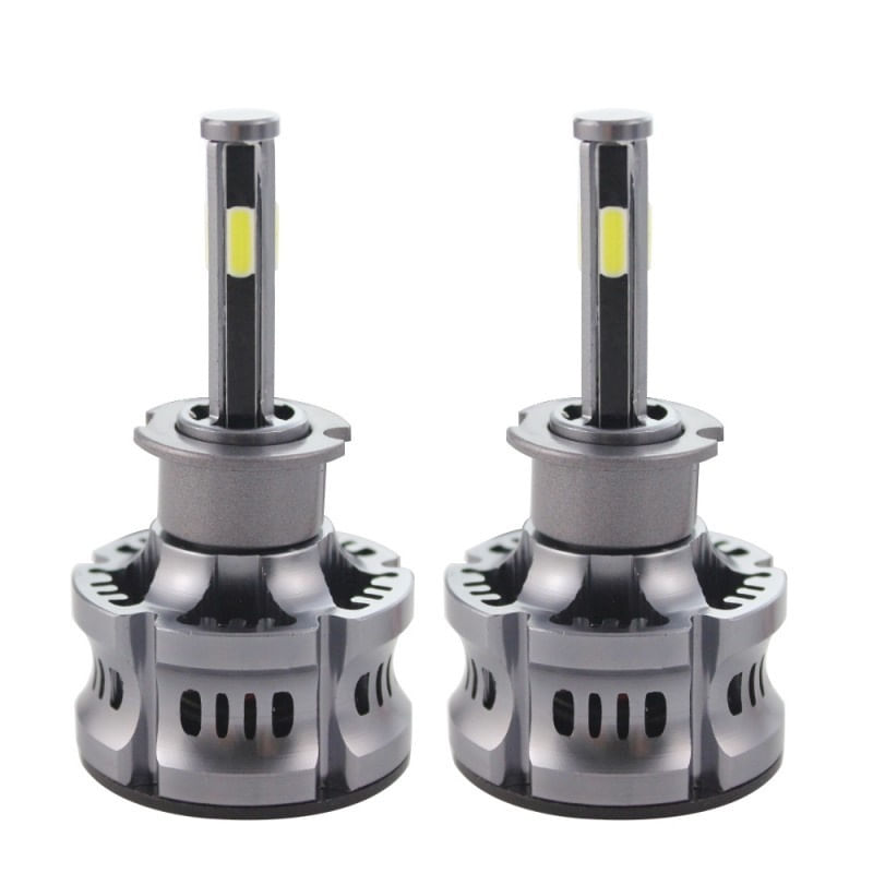 Set 2 LED-Uri Auto Techstar® N8, H3, 50W, 5500 Lumeni, 6000K, AUTO, 12-24 Volti, COB, Canbus, Radiator Aluminiu - 4 | YEO