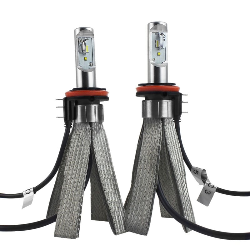 Set 2 LED-uri Auto Techstar® 8C, H15, 30w, 3000 Lumeni, 6500K, AUTO, 12-24 Volti, COB, Radiator Aluminiu si Cupru - 2 | YEO
