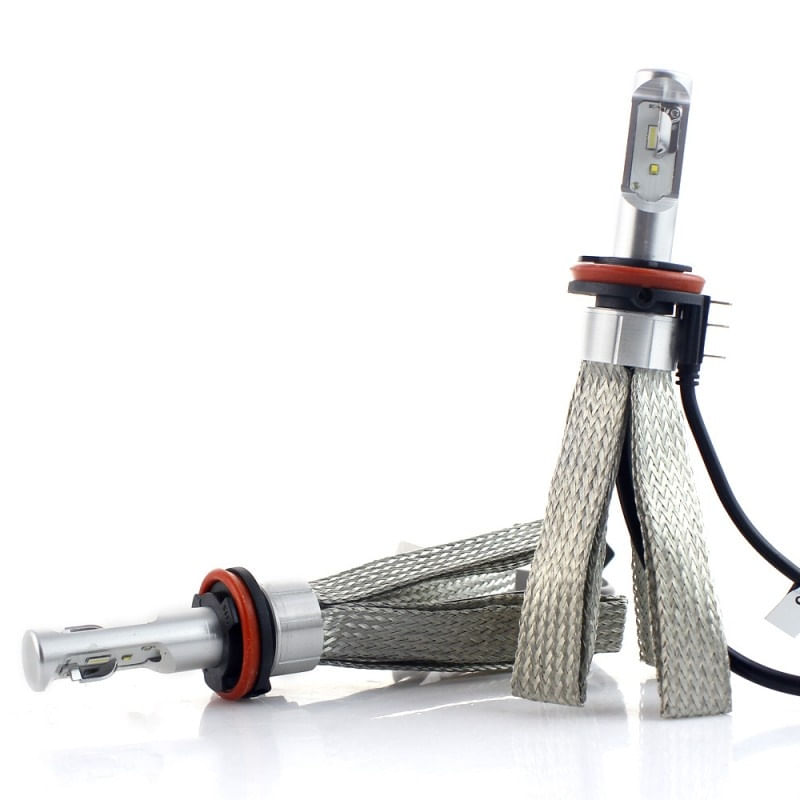 Set 2 LED-uri Auto Techstar® 8C, H15, 30w, 3000 Lumeni, 6500K, AUTO, 12-24 Volti, COB, Radiator Aluminiu si Cupru - 4 | YEO