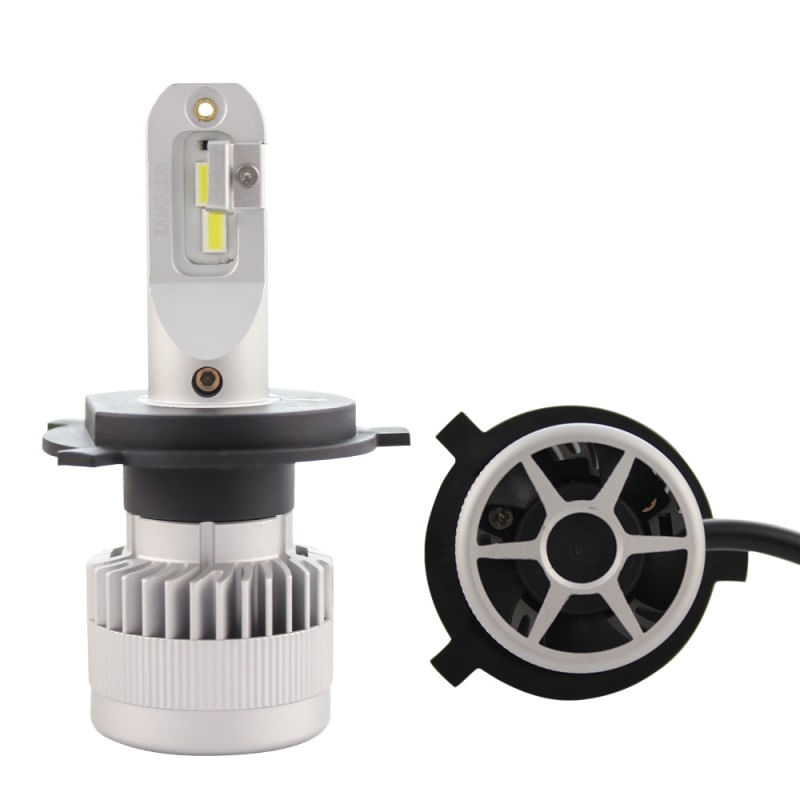 Set 2 LED-uri Auto Techstar® X9, H4, 60w, 8000 Lumeni, 6500K, AUTO, 12-24 Volti, CSP, Canbus, Miez Cupru, Radiator - 4 | YEO