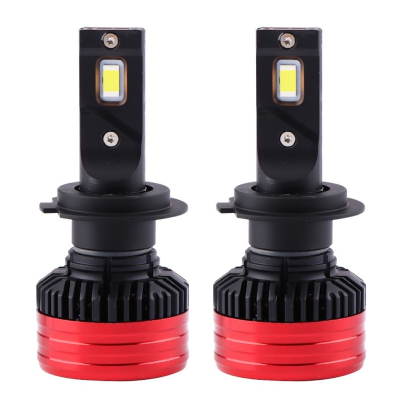Set 2 LED-uri Auto Techstar® P28, H7, 80w, 12500 Lumeni, 6500K, AUTO, 12-24 Volti, CSP, Canbus, Miez Cupru, Radiator