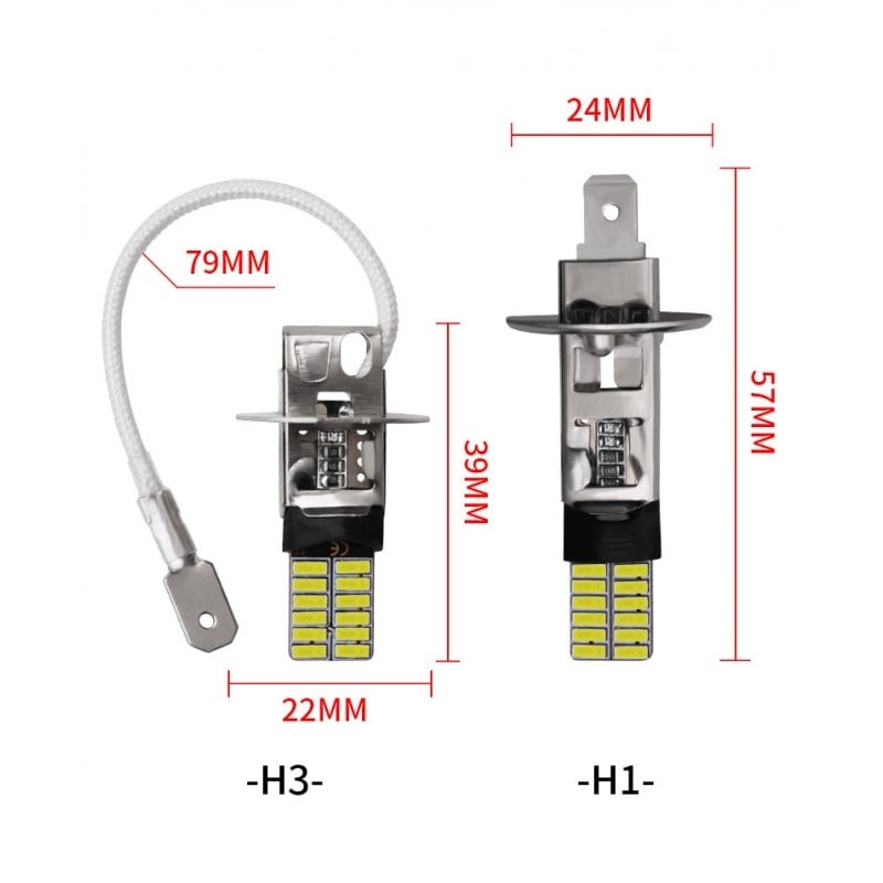 Bec Led Auto Techstar® H1, Alb Rece, 6000K, 12V, 576 lm